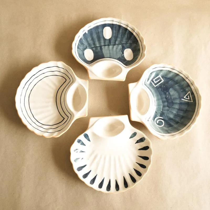 Sea Shell Ceramic Serve Platter - Set Of Four media 3