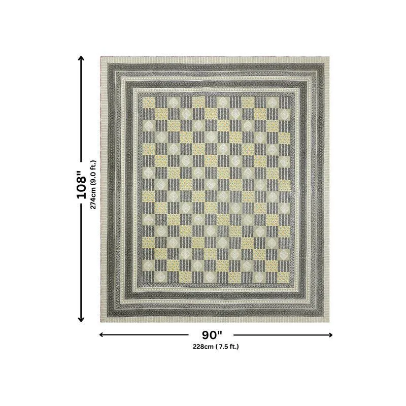 Symmetry Sleep Geometric Cotton Bedsheet (Grey) - 140 TC media 6
