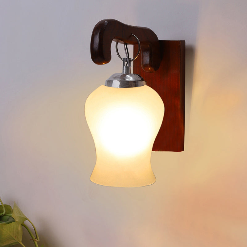 Klarion Glass & Wooden Wall Lamp