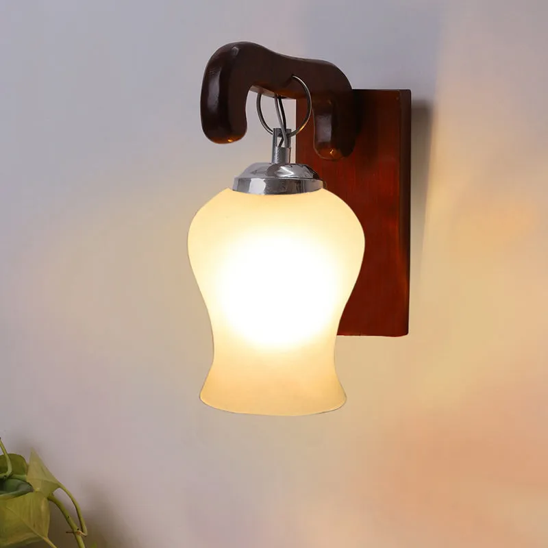 Klarion Glass & Wooden Wall Lamp media 1