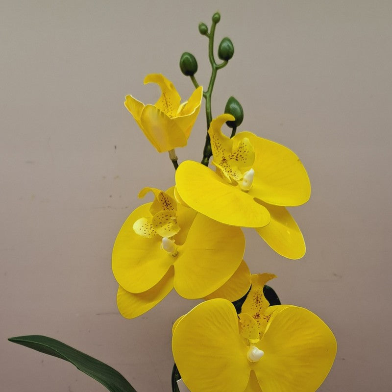 Premium Artificial Orchid Flower Bunch - Yellow media 5
