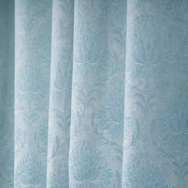 European Baroque Floral Single Curtain (Turquoise) media 4