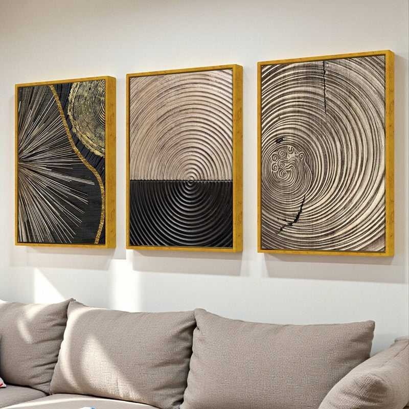 Silvanna Abstract Cotton Canvas Wall Art - Set Of Three media 4