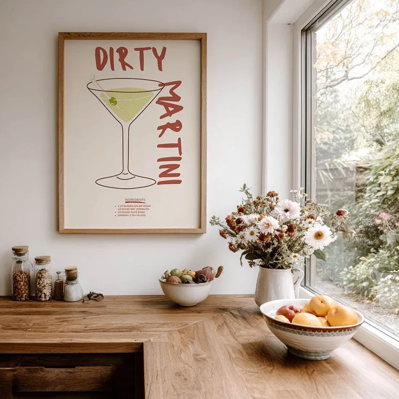 Dirty Martini Archival Canvas Wall Art - White media 8