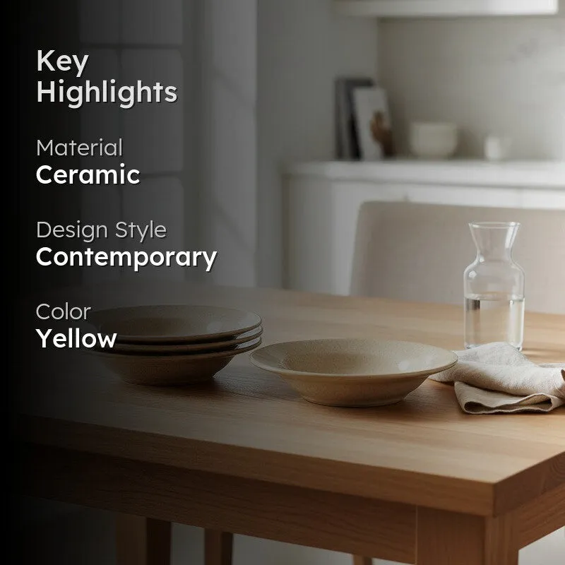Ceramic Pasta Plate (Yellow) - Set Of Four media 2