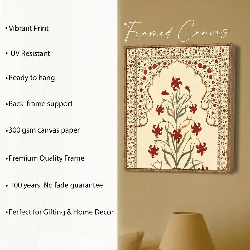 Folk Flora Canvas Wall Art With Frame media 6