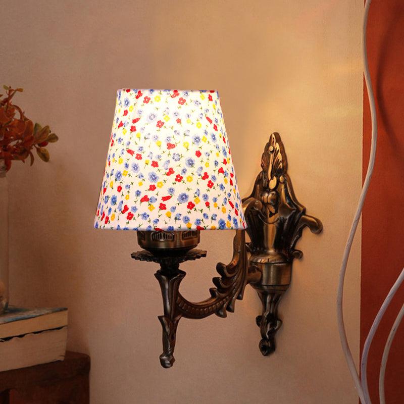 Vista Edrel Color Splash Conical Fabric & Metal Wall Lamp