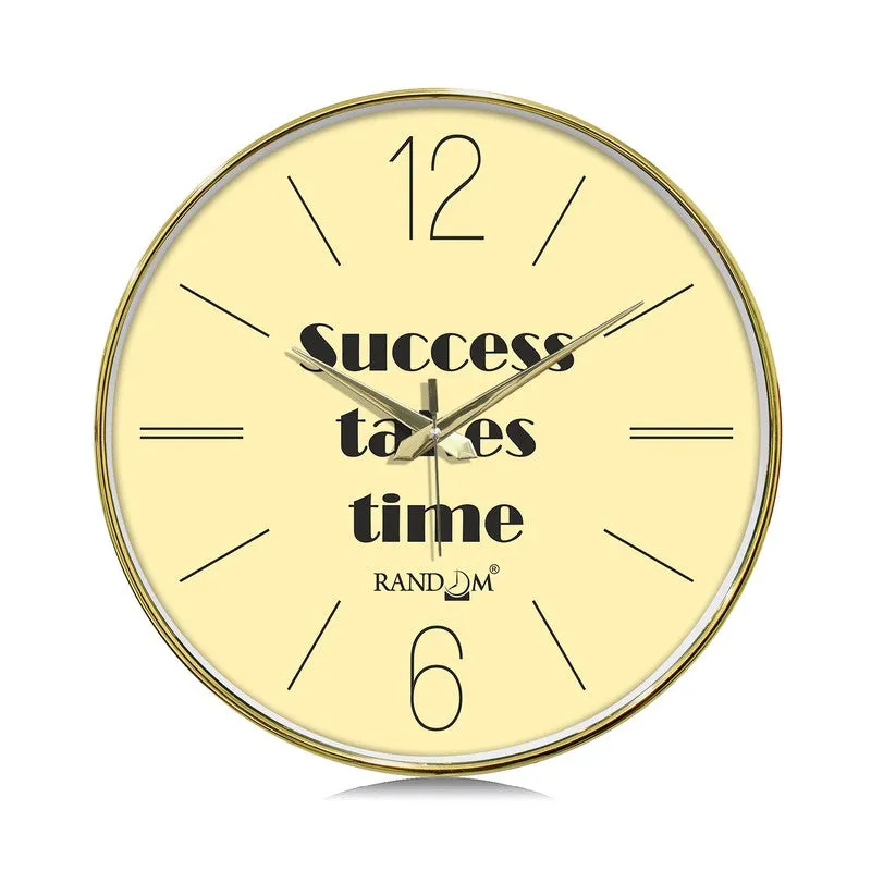 Success Takes Time Round Analog Wall Clock - Yellow media 3