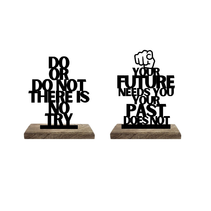 No Try Only Do Typography Showpiece - Set Of Two media 5