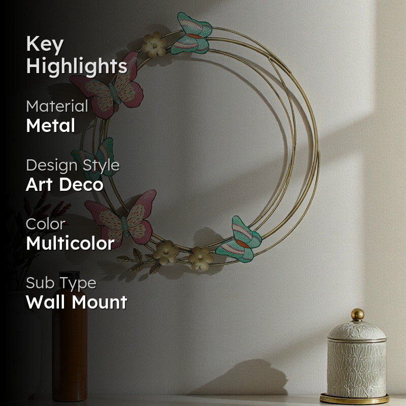 Butterfly Wreath Metal Wall Accent media 2
