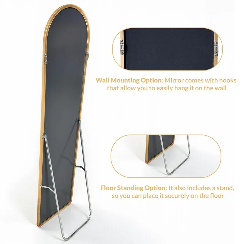 Illumia Floor Mirror With Aluminium Frame - Beige media 4