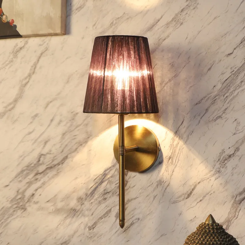 Enida Iron Wall Lamp with Fabric Shade media 1