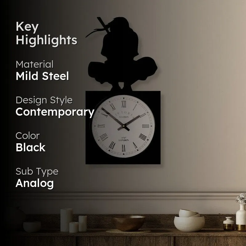 Veyora Steel Analog Wall Clock - Black media 2
