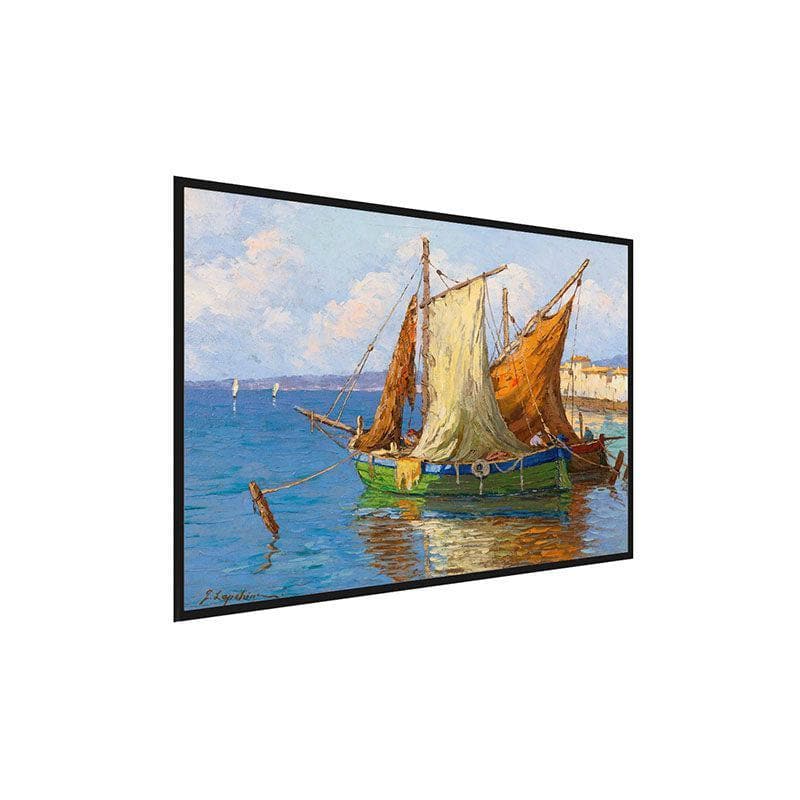 Le Boat Canvas Painting - Black Frame media 3