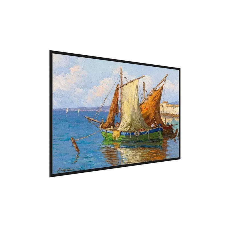 Le Boat Canvas Painting - Black Frame media 3