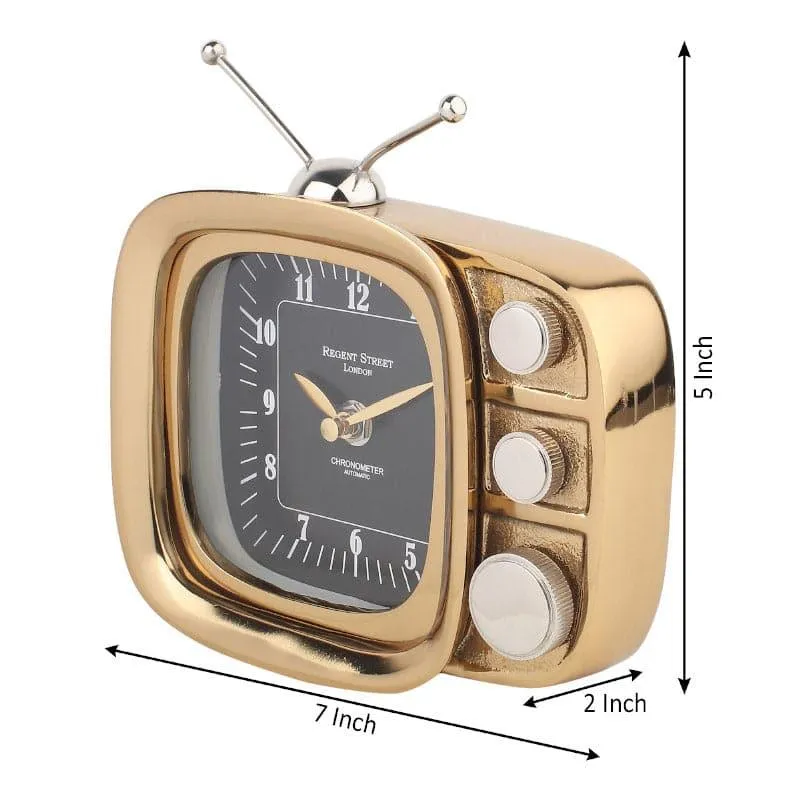 Dura Vintage TV Table Clock - Gold media 5