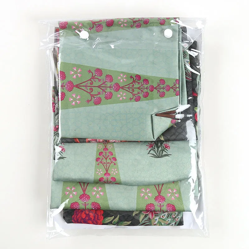 India Circus Peacock & Pine Printed Satin Cushion Cover - Set Of Five media 6