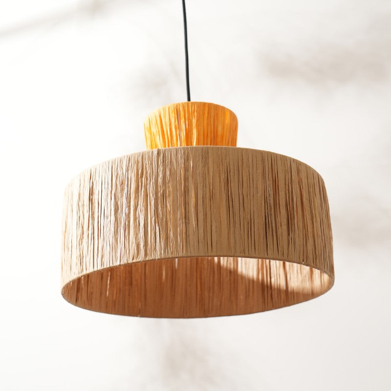 Fig Living Ombre Rattan Ceiling Lamp - Orange, Brown media 4