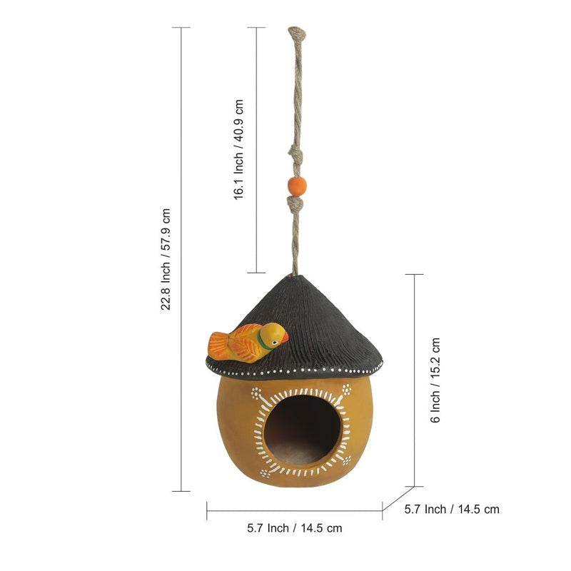 The Perch Pot Handpainted Terracotta Bird House media 7