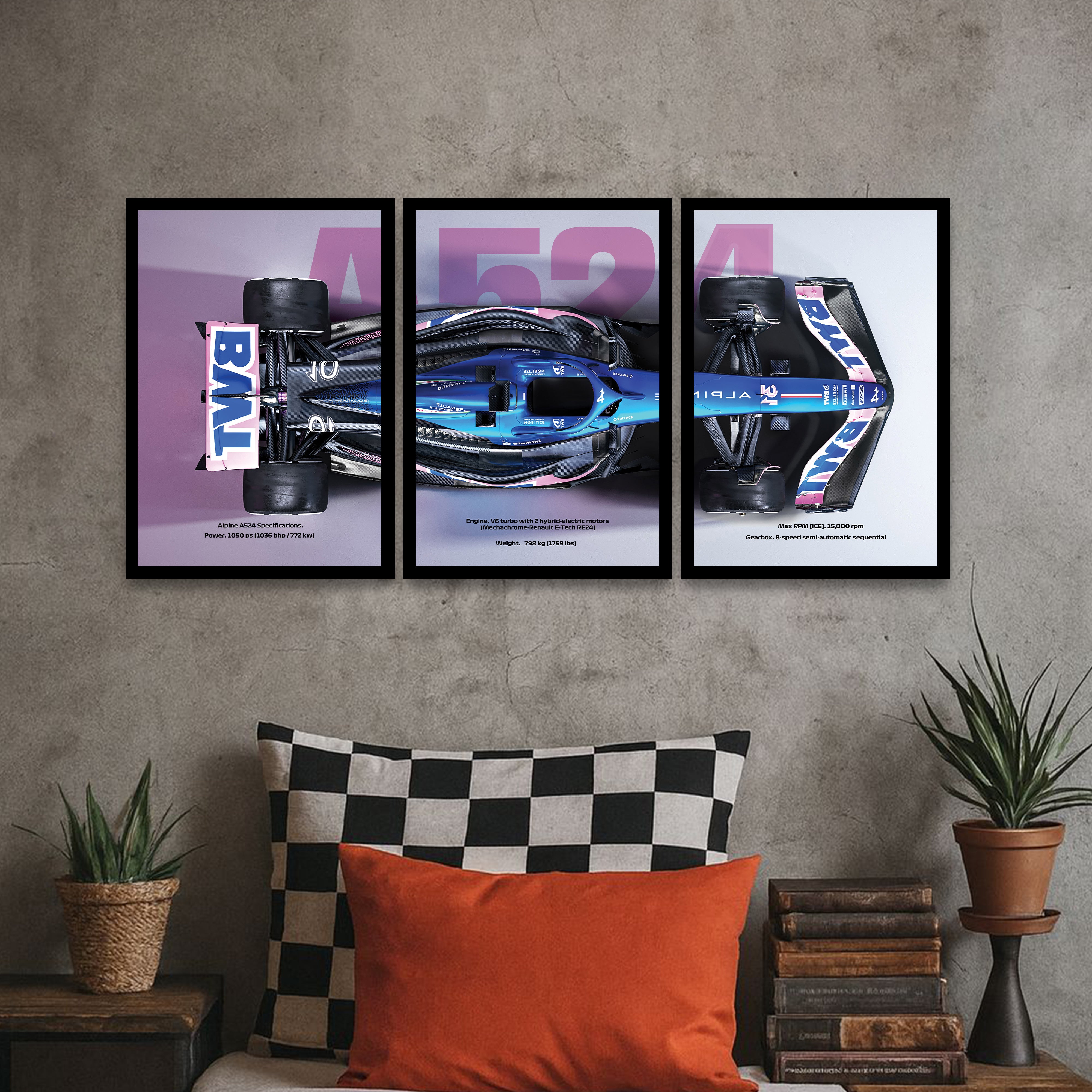 Zephyr Cotton Canvas Wall Painting - Set Of Three