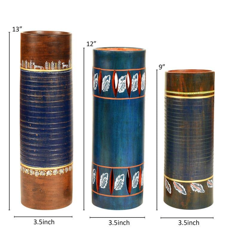 Yeol Tribal Terracotta Vase - Set Of Three media 5
