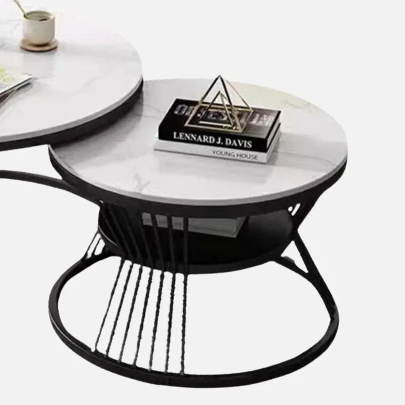 Phoenix Accent Table with Marble Top (Black) - Set Of Two media 4