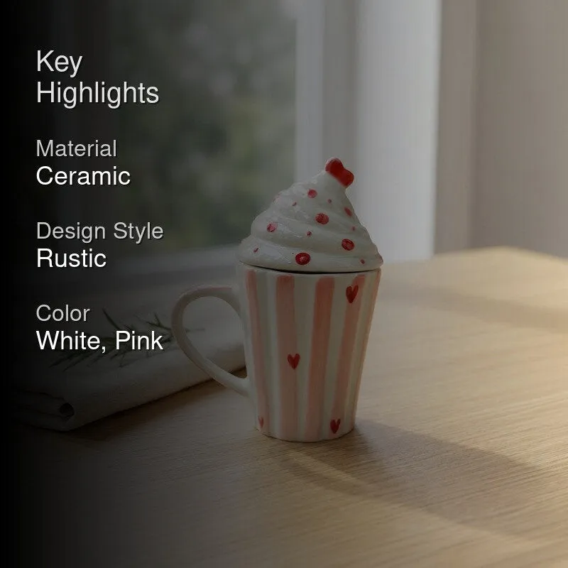 Ceramic Ice Cream Cup With Lid - 240 mL - 2