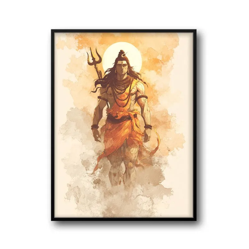 Lord Shiva Tranquility Archival Paper Wall Painting media 7