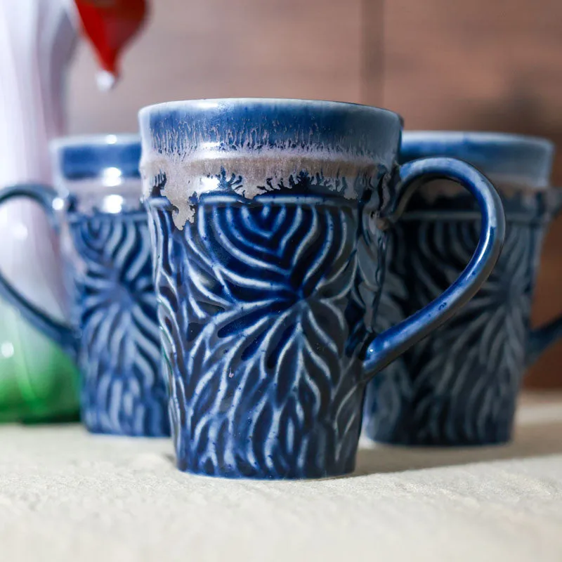 Ceramuse Ceramic Coffee Mug (300 mL Each/Deep Blue) - Set of Six media 6