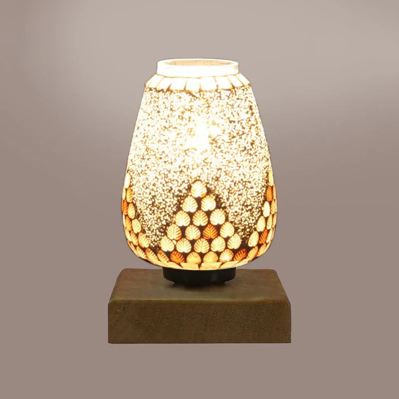 Glimano Glass Table Lamp With Wooden Base media 8