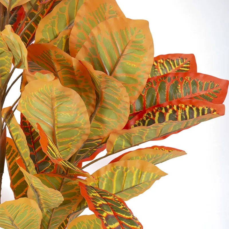 Enchanted Croton Artificial Plant With Black Plastic Pot media 7