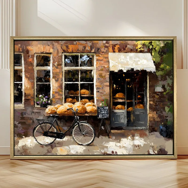 Bakers Bike Canvas Wall Painting With Frame media 4