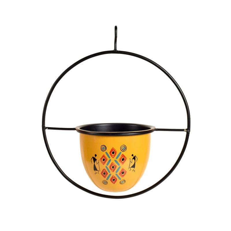 Yellow Love Round Hanging Planter media 3