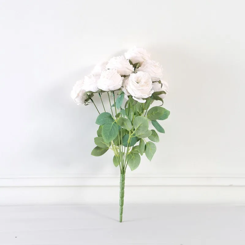 Petalisse Rose Fabric Artificial Flower - White media 4