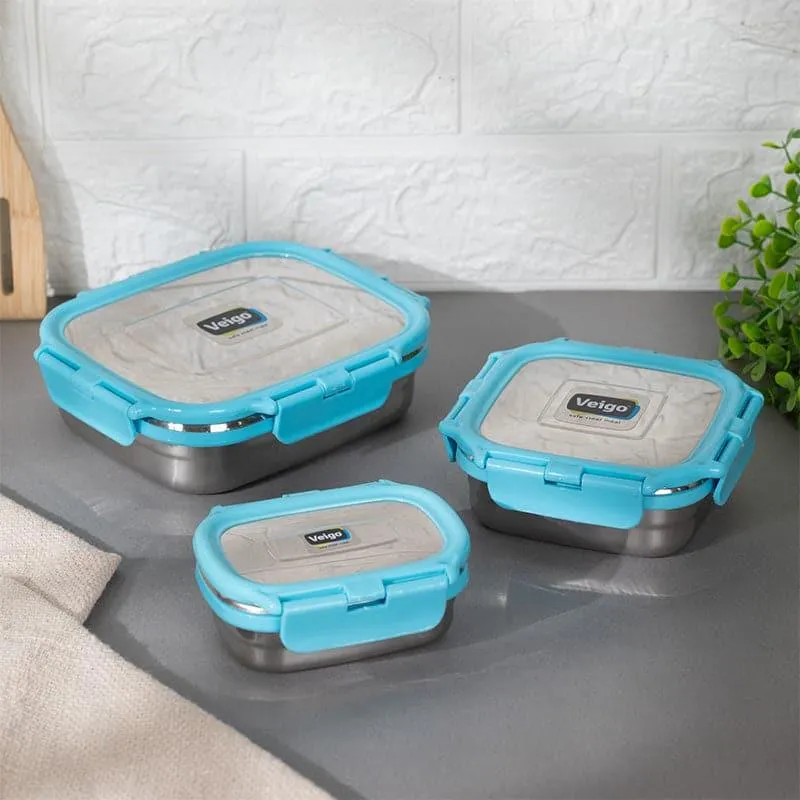 Savory Sam Aqua Lunch Box (550/300/150 mL) - Three Piece Set media 7