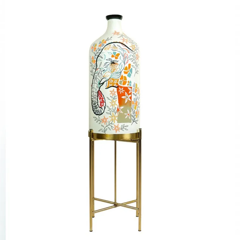 Pachyderm Luxe Hand Painted Glass Floor Lamp With Stand media 5