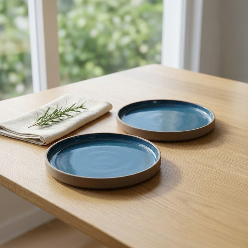 Azzure Ceramic Quarter Plate (8 Inch) - Set of Two
