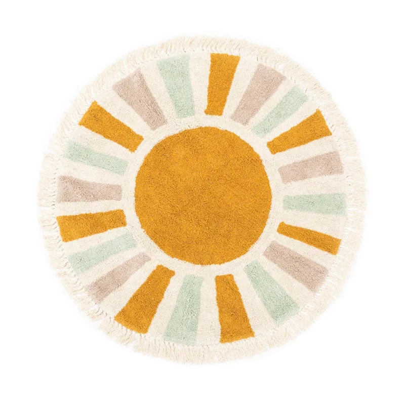 Sun Glare Cotton Tufted Cotton Rug - Orange media 1