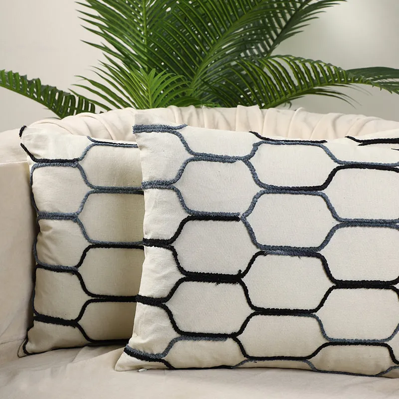 Hexa Hue Tufted Cotton Cushion Cover - Set Of Two media 5