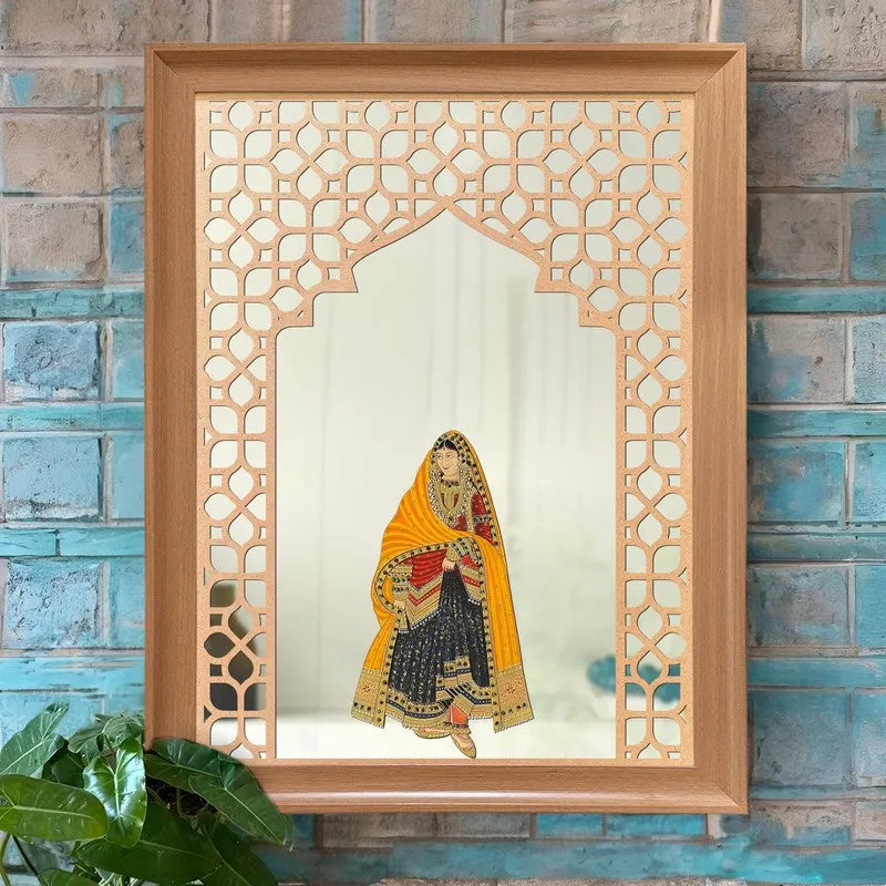 Jharokha Madhubani Glass Wall Mirrors - Set Of Two media 8