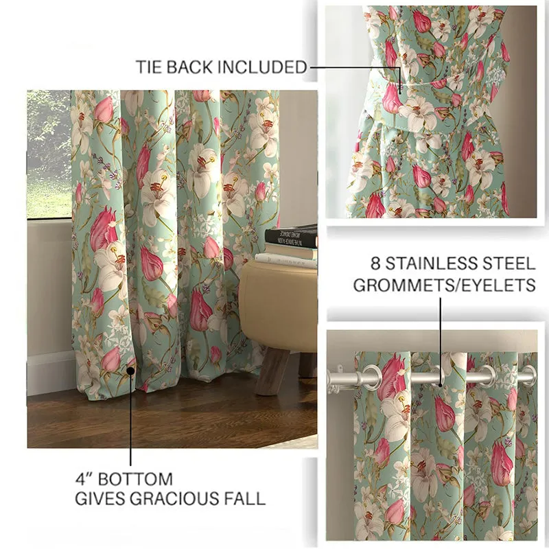 Urban Space Flora Nova Curtain (Sage) - Set Of Two media 6