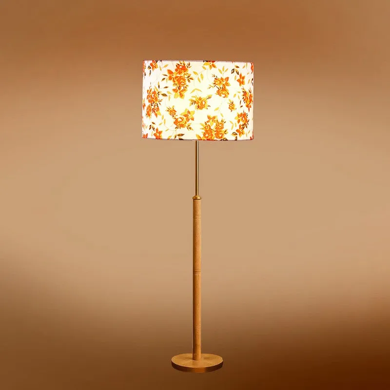 Vintage Arc Wooden Floor Lamp - Orange media 6