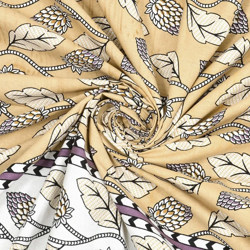 Crafta Cotton Bedsheet (Beige,White,Grey) - 240 TC media 5
