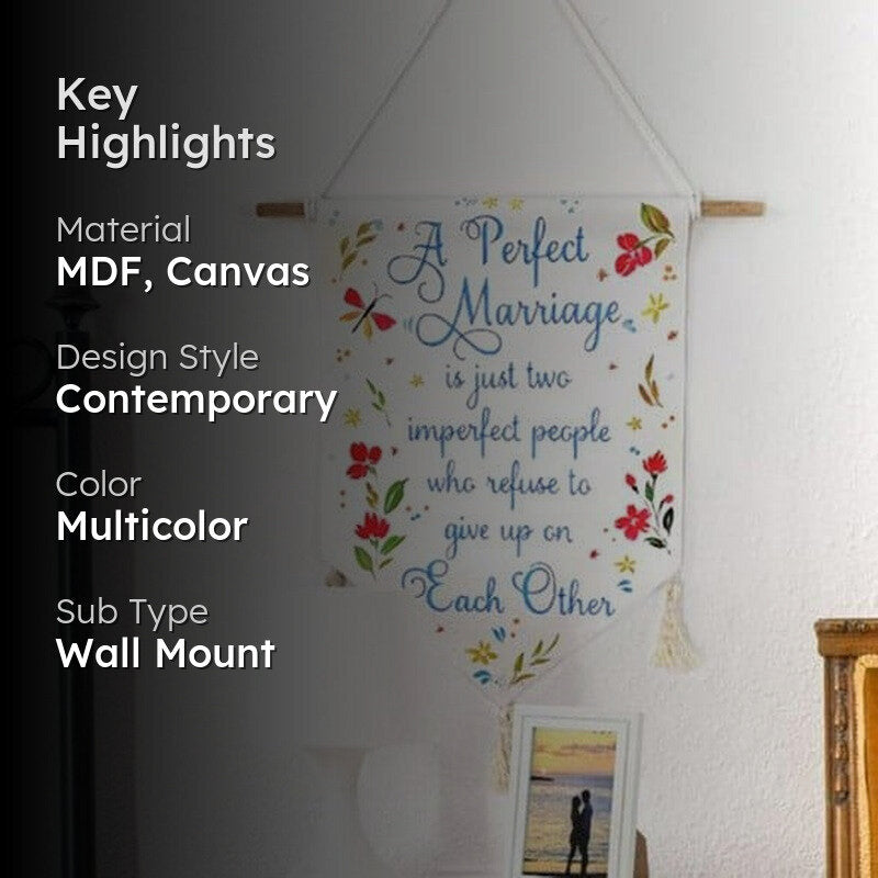 Marriage Bond Handpainted Canvas Wall Hanging media 2