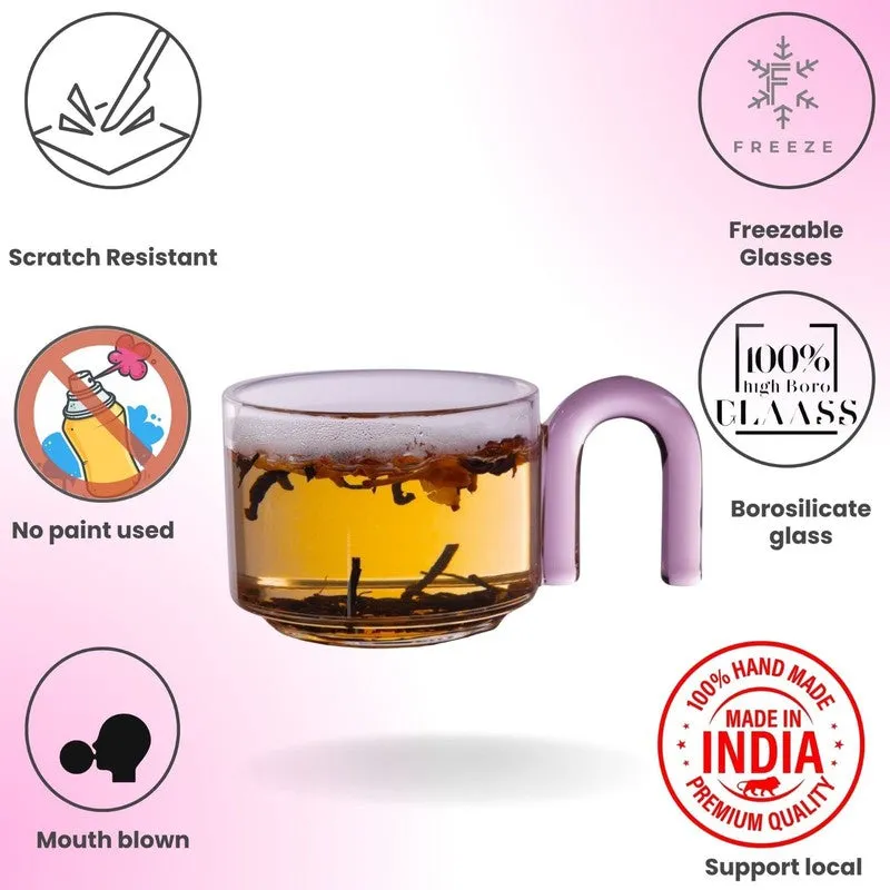 Zenora Borosilicate Glass Tea Cup (140 mL Each) - Set Of Six media 5
