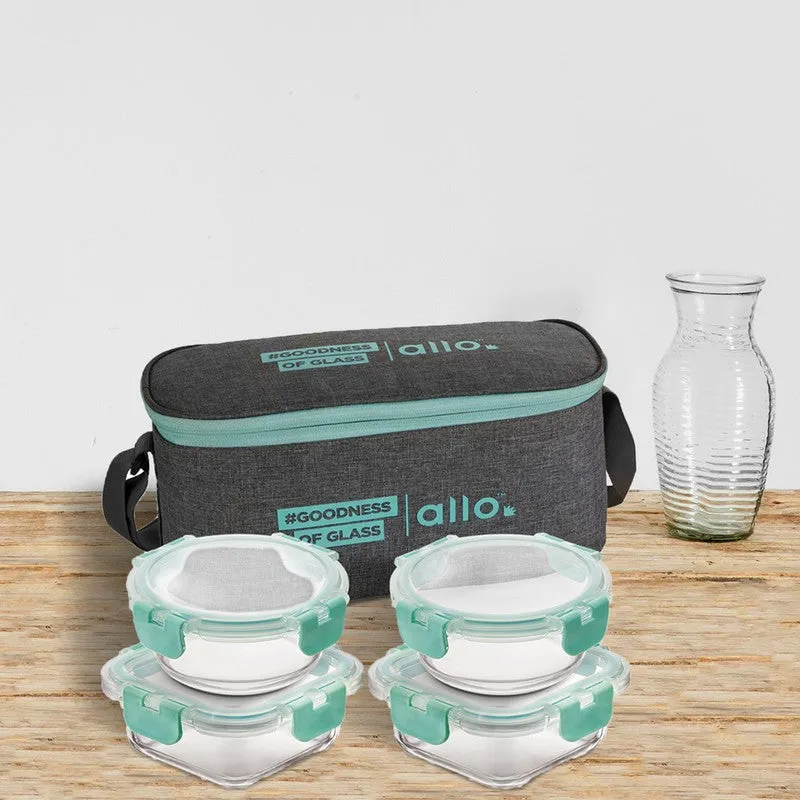Sniblo Leak Proof Glass Lunch Box with Bag- Set of Four media 3