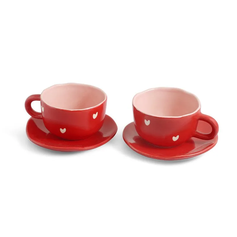 Crimsom Charm Cup & Saucer - Set of Two (330 ML) media 3