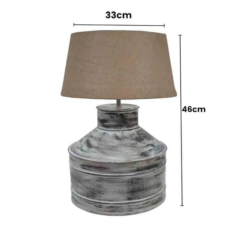 Cannister Fabric Table Lamp - Brown,Grey media 8