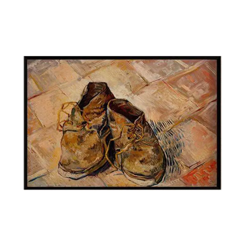 Canvas Painting Of Shoes By Vincent Van Gogh - Black Frame media 6