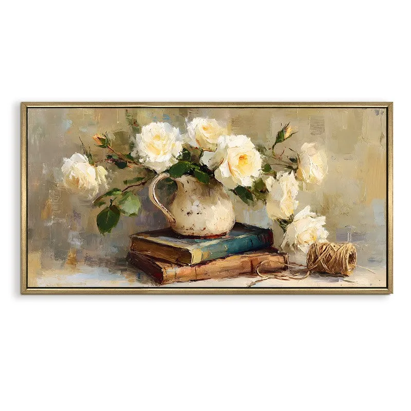 Ivory Garden Canvas Wall Painting With Frame media 3